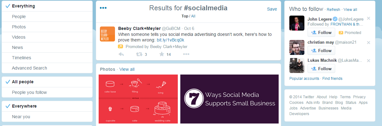 Twitter Hashtag results